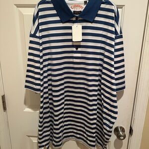 NWT Callaway Blue and White Striped Mens Polo Cotton Brand New XXL